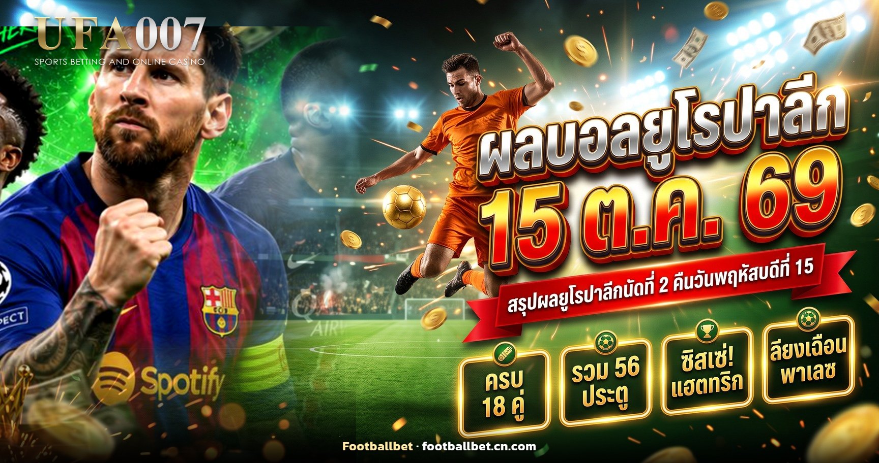ผลบอลยูโรปาลีก 15 ตุลาคม 2569 ครบ 18 คู่ พร้อมคนยิง